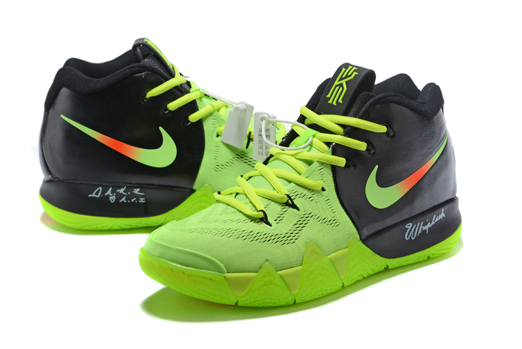 2018 Men Nike Kyrie 4 Fluorscent Green Black Shoes